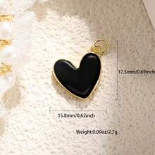 1pc Copper Creative New Fashion Personalized Heart Pendant, Valentine's Day Gift, DIY Bracelet Necklace Earring Backpack Versatile Accessory - Multicolor - View 12