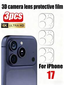 适用于 17 Pro Max/17/17 Pro/17 Air/16/15/14/13/12/11 的 3 片装摄像头镜头保护膜，军规级防刮膜，9H 钢化玻璃摄像头屏幕保护膜，[不影响夜间拍摄]，透明 - 無色 - 查看 26