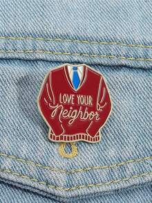 1pc Motivational Quote Enamel Brooch Red Brooch Cool Badge Fashion Accessory Stylish Jewelry Eye-Catching Badge Design, Fashion Jewelry Complements Any Outfit, Empowering Positive Quotes, Perfect For Christmas Gifts Or Personal Use With Style. - Red - View 1