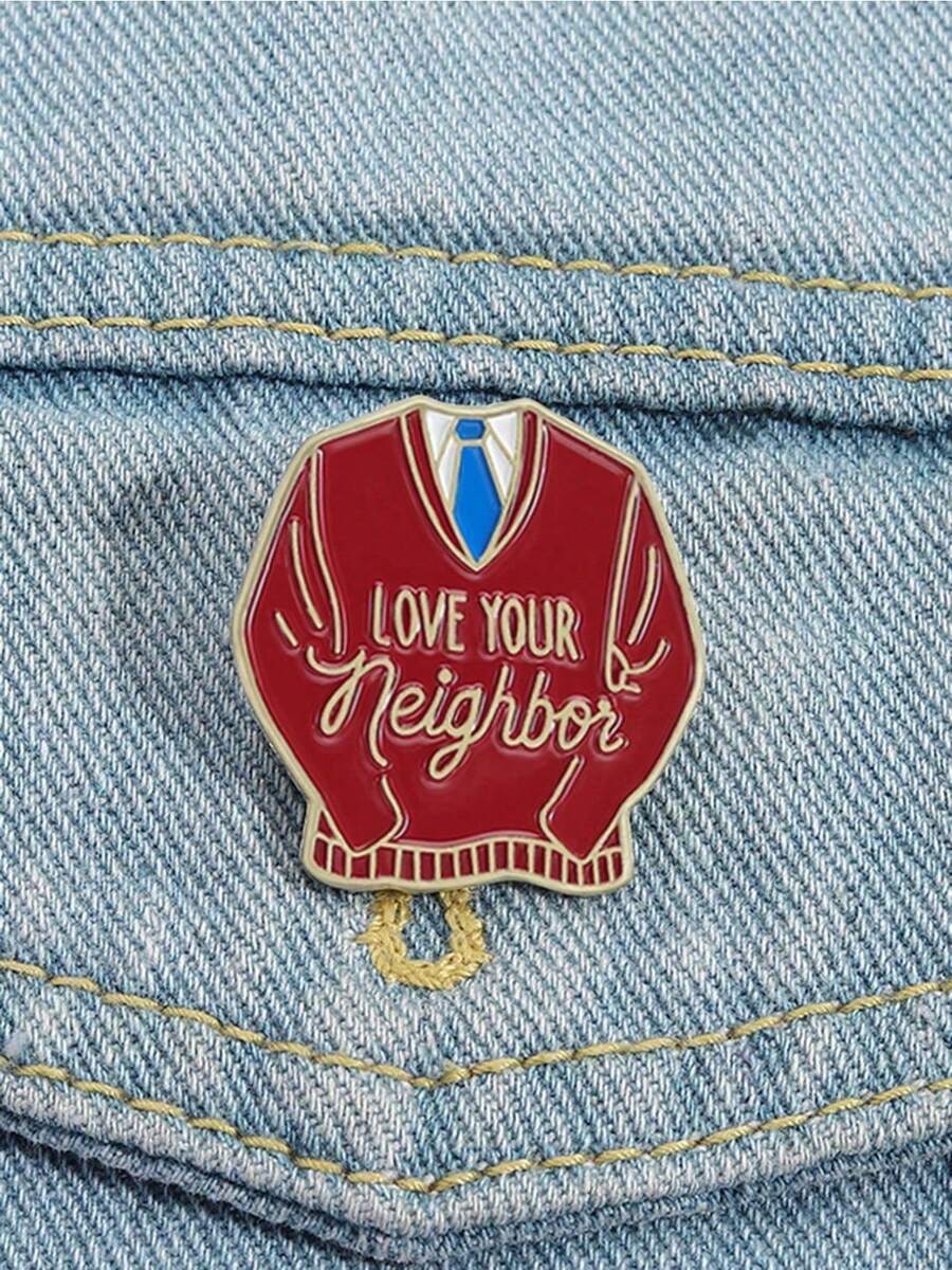 1pc Motivational Quote Enamel Brooch Red Brooch Cool Badge Fashion Accessory Stylish Jewelry Eye-Catching Badge Design, Fashion Jewelry Complements Any Outfit, Empowering Positive Quotes, Perfect For Christmas Gifts Or Personal Use With Style. - Red - View 1