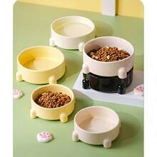 大直径陶瓷宠物碗，防倾倒宠物托盘，猫粮碗，零食碗，小型犬粮碗，颈部保护垫，猫狗通用碗，宠物罐头食品碗，饮水碗，卫生易清洗 - 彩色 - 查看 12