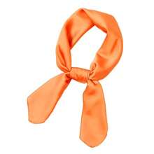 Lastclream Chiffon Square Neck Scarves For Women Handkerchief Retro Satin Ribbon Scarf For Hair Wrapping 23.6inch 26inch,23.6inchRibbon-Orange - 23.6吋絲帶-橙色 - 查看 3