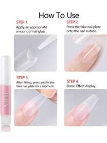 500支装专业美甲胶水，适用于亚克力和贴片式美甲——速干持久，2克/0.07盎司管装