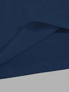 黑色男士水钻翅膀图案休闲百搭圆领短袖T恤，夏季 - 藏蓝色 - 查看 6