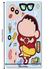 A Set Of 8PCS Crayon Shin-Chan Costume Stickers Are Paired With Educational Boy Diaries And Girl Diy Handicrafts To Relieve Stress And Fun. They Are Suitable For Decorating Mobile Phones, Laptops, Suitcases, Water Cups, Skateboards, Notebooks And Guitars. - Multicolor - View 8