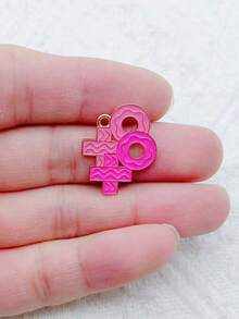 9pcs Valentine's Day Pendants Love Letters Roses DIY Alloy Oil Dripping Accessories - A - View 6