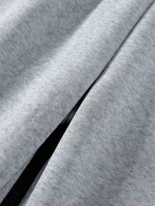 1pc Teen Girls Casual Loose Sweatpants, Simple Solid Color Thermal Lined Warm Knit Pants, Autumn/Winter