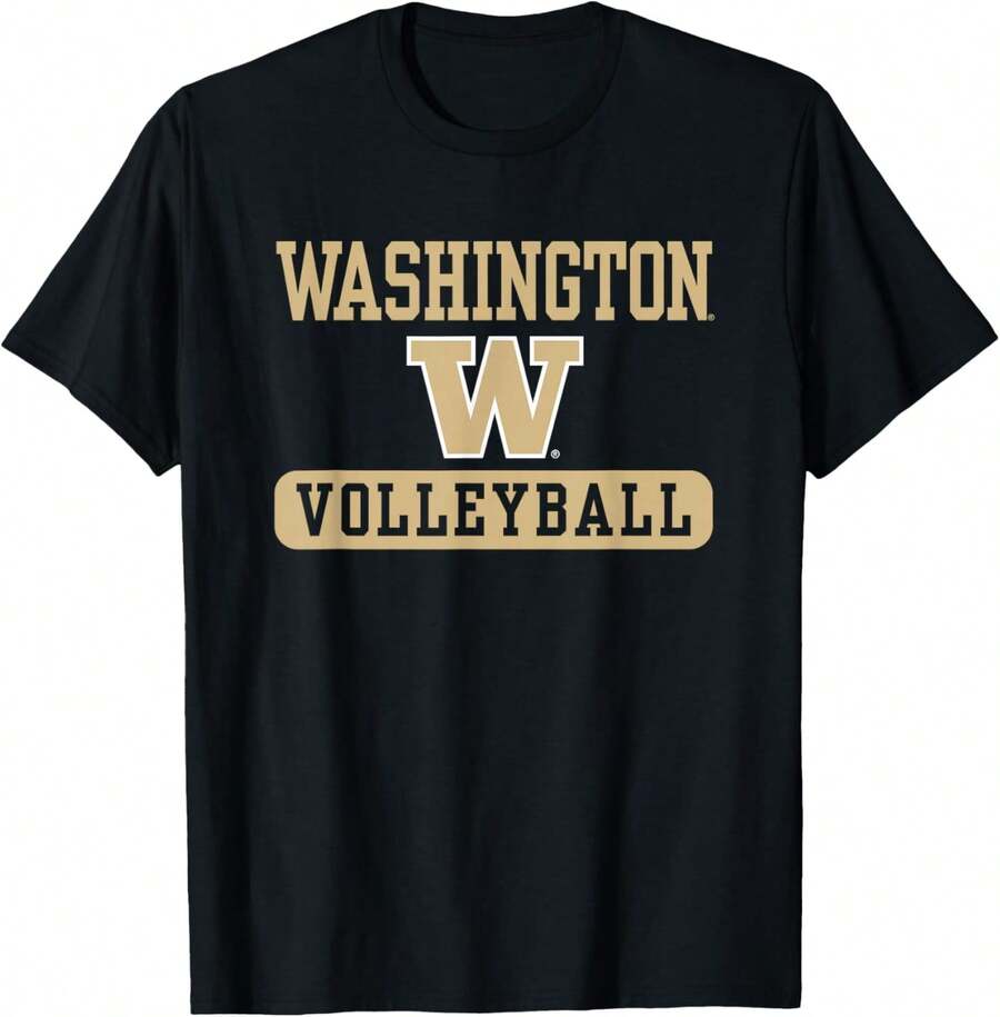 Authentics Washington Huskies Volleyball Fan T-Shirt - Black, Small - Black - View 1