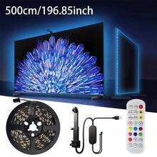 Đèn nền TV LED RGBIC, hỗ trợ AR Color Matching, đồng bộ hóa nhạc, cấp nguồn qua USB, có thể điều chỉnh độ sáng, thay đổi màu sắc, lý tưởng cho các buổi tối xem phim, tiệc tùng và chơi game. - Đèn nền TV 5050 - Xem 7