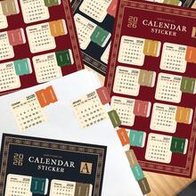 2 hojas de pegatinas de calendario de planificador 2026, pestañas adhesivas de índice de planificador mensual vintage 2026.01-2027.04, etiquetas de planificador semanal de 16 meses para cuaderno, suministros para diario diario - Multicolor - Ver 1