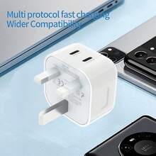 60W Dual PD 30W Charger Adapter With Type-C Cable, Fast Charging For IPhone 17/16/15, Compact USB-C Charger Adapter Supporting Quick Charge - View 5