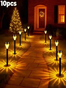 20-Piece Solar Garden Lights, Path Lawn Landscape Ambience Lighting, 40mah,Automatically Illuminated, Christmas New Year Thanksgiving Outdoor Decorative Lights - Warm Light - View 8