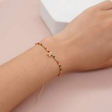 1PC/Fashion Accessories Style/Minimalist Bracelet/Black Background, White Letters, Red Dripping Heart, Black Jewelry Rope Woven Flat Knot Bracelet/Letters A-Z Double Rope, Woven Flat Knot Bracelet, Friendship Jewelry, Gender Adjustable Neutral Design, Versatile Single Item Accessory