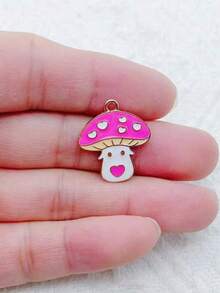 9pcs Valentine's Day Pendants Love Letters Roses DIY Alloy Oil Dripping Accessories - A - View 3