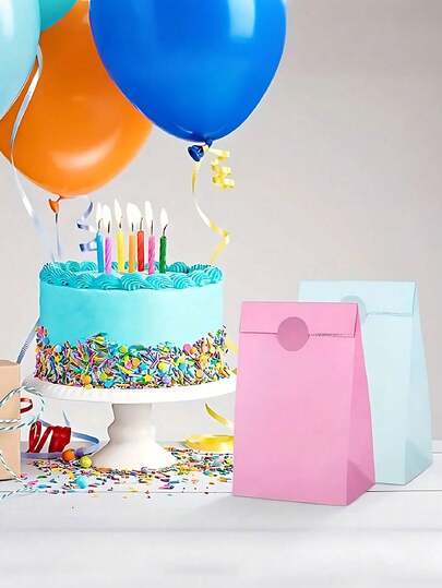 12个8英寸马卡龙色牛皮纸派对礼品袋，粉彩纸礼品袋，彩色牛皮纸糖果袋，派对礼品袋，彩虹糖果袋，彩色糖果袋，带提手小礼品袋，带提手牛皮纸袋，马卡龙色礼品袋，高品质可重复使用礼品袋，适用于生日、婚礼和小企业用品，小礼品袋，母亲节礼物，礼品，新娘送礼会，毕业季派对用品（颜色随机）