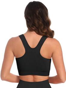 3-Piece Plus Size Autumn/Winter Sports Bra Set, Women's Front Zipper Pad Soft And Comfortable, Suitable For Running, Yoga, Gym Wear Women's Plus Size Underwear - Nhiều màu - Xem 3