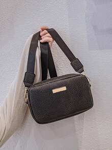 Women's Casual Everyday Fashion Minimalist Crossbody Shoulder Bag - Black - View 3