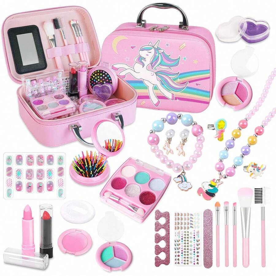 AivaToba Maquillaje para Niñas, Kit de Maquillaje Real para Niñas, Juguete de Maquillaje Lavable, Juguete para Niñas, No Tóxico, Regalos de Cumpleaños de Navidad para Niñas de 7 8 9 10 11 12 Años - MH6-10 - Ver 1