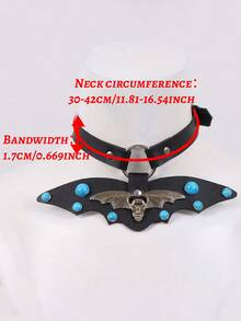 Y2K Gothic Punk PU Leather Choker For Women Black Metal Wings Collar Subculture Necklace Fashion Neck Jewelry - Black - View 2