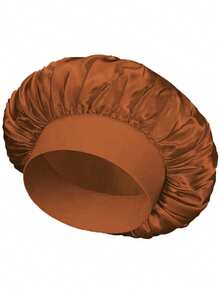 1 pieza Gorro de satén de ala ancha de unicolor para mujer, gorro de dormir de moda, cómodo y transpirable, adecuado para el cuidado diario del cabello - A - Ver 11