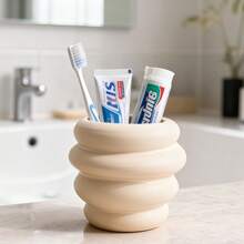 Home Bathroom Vanity INS-Style Decorative Storage Container, Multipurpose Use As A Makeup Brush Holder, Toothbrush And Toothpaste Holder, Flower Arrangement, Etc., Beige Bohemian-Style Storage Rack, Farmhouse-Style Home Dining Table Centerpiece Decoration, Suitable For Weddings, Living Rooms, Christmas, And Parties. - Multicolor - View 1