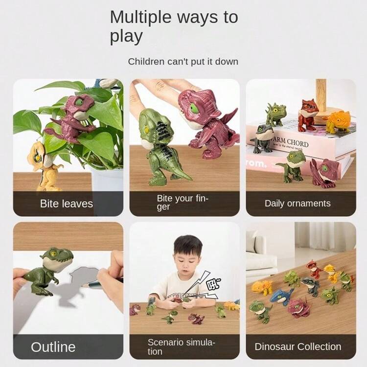 1 pieza/4 piezas/7 piezas Modelo de dinosaurio para niños, modelo de dinosaurio novedoso, juguete de animal de dinosaurio articulado, estilo aleatorio enviado, sin duplicados, juguete transformable, color y estilo aleatorios, regalo de Halloween - Multicolor - Ver 5