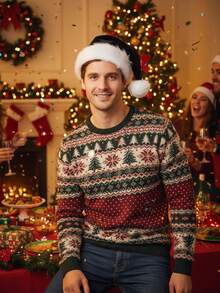 1 peça chapéu de Papai Noel preto de pelúcia grosso para festa de Natal e Halloween - lavar somente à mão, poliéster, sem penas, uso sem eletricidade