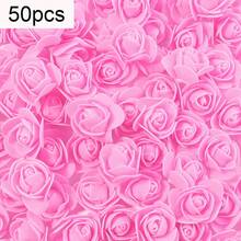 50 pièces Têtes de fleurs de rose artificielles, fleurs en mousse de PE convenant pour ours en rose DIY, décoration de mariage, emballage cadeau, accessoires cheveux - Multicolore - Voir 16