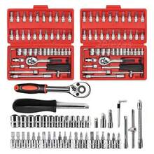 Universal Tool Set With Ratchet Wrench 46 Pieces P01 - Silver - View 2