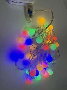 Outdoor Solar Powered Wreath, LED Glass Ball Lights, Waterproof, Garden Fairy Lights, Outdoor Holiday Decor, USB Christmas LED String Lights For Party Camping Tent Wedding - Multicolor - View 13