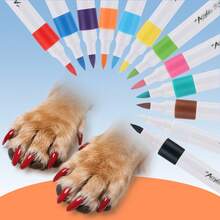 12 Cores Marcador de Arte de Unhas para Cães de Estimação, Canetas de Esmalte de Unhas Lavável à Prova d'Água e de Secagem Rápida para Cães, Canetas de Arte de Unhas Transparentes para Cães, Fácil de Usar para Design de Unhas Criativas, Design Animado de Cães, Alta Qualidade, Sem Bateria, Suprimentos de Tosa para Cães, Suprimentos de Arte de Unhas para Cães, Design Vívido, Canetas Marcadoras Duráveis, Canetas de Arte de Unhas para Animais de Estimação, Tosa DIY para Animais de Estimação - Multicolorido - Visão 4