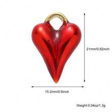 1pc Copper Creative New Fashion Personalized Heart Pendant, Valentine's Day Gift, DIY Bracelet Necklace Earring Backpack Versatile Accessory - Multicolor - View 18