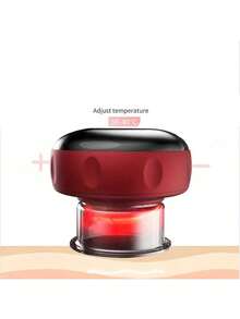 6档吸力及温度可调电动拔罐器，便携式智能拔罐按摩器，电动拔罐疗法套装，缓解肌肉、颈部、肩部、背部疼痛，改善血液循环，800mAh电池容量 - 紅色 - 查看 4