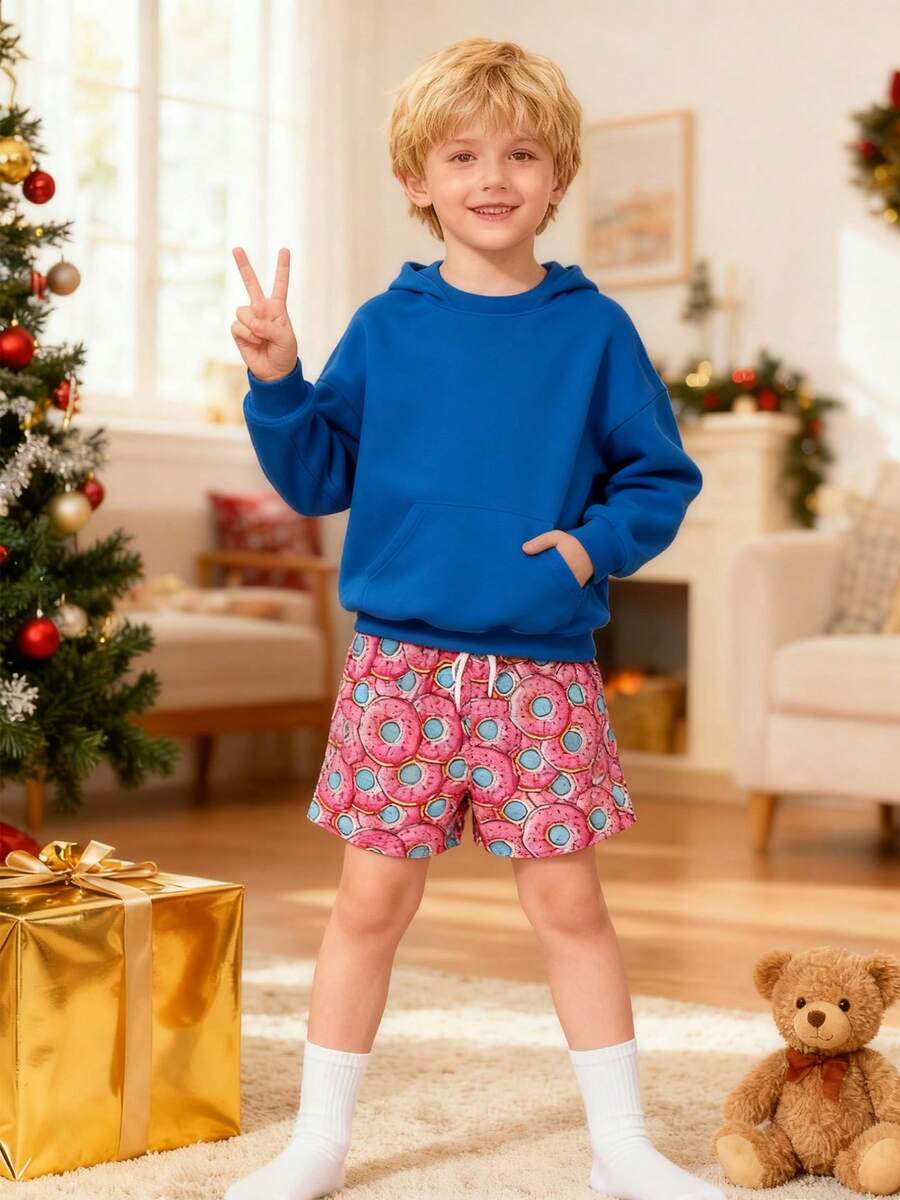 Sugar Donut Shorts Boy Clothes, Gifts For Teen Kids Boys Unisex, Pink Trunks Blue Sweatpants Underwear Ice Cream Pants, Boys Christmas PjChristmas Birthday Gifts For Teenage Dress, Thanksgiving Outfit, School Sport Running Pants, Running Pants, Basketball Shorts - 粉色 - 查看 1