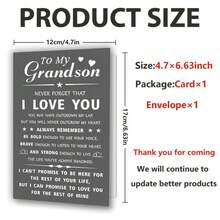 1 Pc Inspirational Grandson Greeting Card With Heartfelt Keepsake Design For Family Friends Loved Ones Unique Birthday Graduation Holiday Special Occasion Family Friends Couples Colleagues Perfect For Birthday Christmas Thanksgiving Wedding Parties Any Occasions Use As Christmas Card Birthday Card Invitation Card Thank You Card Gift Card With Matching Envelope - Multicolor - View 5