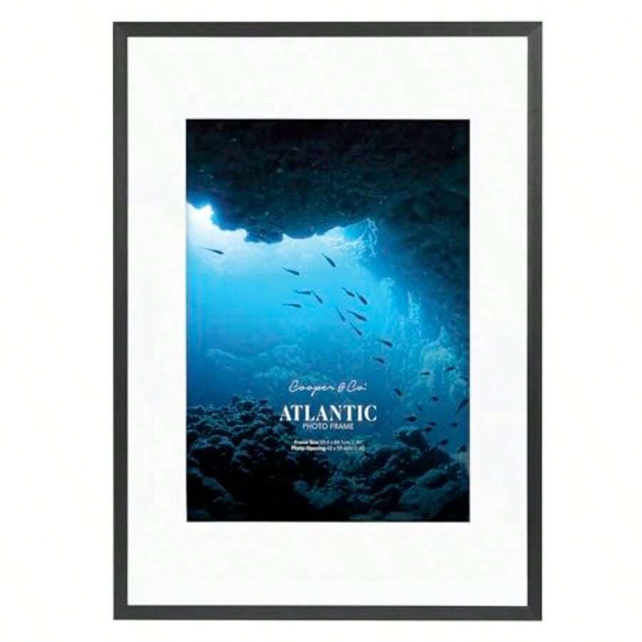 Cooper And Co. A1 Mat To A2 Atlantic Metal Photo Frame Black - Black - View 1