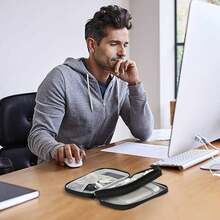 Skycase Electronic Organizer Travel Case - Waterproof Travel Cord Pouches For Organization, Cable Organizer, All-In-One Double Layers Storage Bag For Accessories, Charger, Cable, Black-1,Medium,Black - 黑色的 - 查看 6