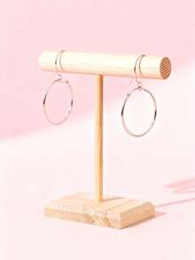 1 kệ trưng bày trang sức bằng gỗ, băng đô, phụ kiện tóc, vòng tay, giá đựng đồ trang trí nhỏ - Màu gỗ - Xem 6