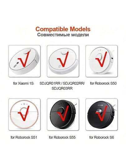 Accessories Set Xiaomi Mijia S5/S5MAX/S6/E4/E5 Robot Stofzuiger Cleaner, Includes Dust Bag, Mop Cloth, Main Brush view 6