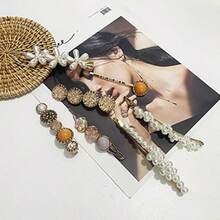 GSYY Meha 20 PCS Pearls Hair Cls Fashion An Style Acrylic ResinHairpins/ Barrettes For Wen And Ladies Girls Headwear Styling Tools Hair Accessories Bobby Pins - 黑色 - 查看 6