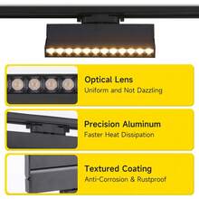 Adjustable LED Track Light, Ceiling Mounted Spotlight, Sliding LED Lamp For Home, Foldable And Dimmable Track Spotlight, Black (Requires Track Power Supply), Suitable For Bedroom/Kitchen/Living Room/Closet/Hallway/Room/Cafe/Exhibition Hall/Store/Entryway/Corridor/Dining Room/Clothing Store/Bar