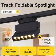 Adjustable LED Track Light, Ceiling Mounted Spotlight, Sliding LED Lamp For Home, Foldable And Dimmable Track Spotlight, Black (Requires Track Power Supply), Suitable For Bedroom/Kitchen/Living Room/Closet/Hallway/Room/Cafe/Exhibition Hall/Store/Entryway/Corridor/Dining Room/Clothing Store/Bar