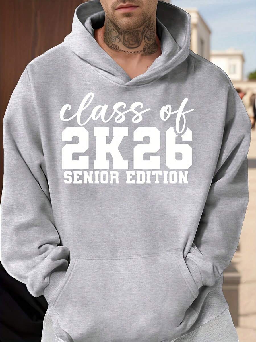 Class Of 2K26 Senior Edition Hoodie Black Sweatshirt For Graduates 2026 High School College Graduation Gift Unisex Pullover Streetwear Fashion - 深灰色 - 查看 1