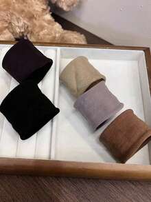 5入高彈性髮圈，加厚天鵝絨防滑髮帶，強力彈性髮圈，美妝居家髮飾配件 - 彩色 - 查看 5