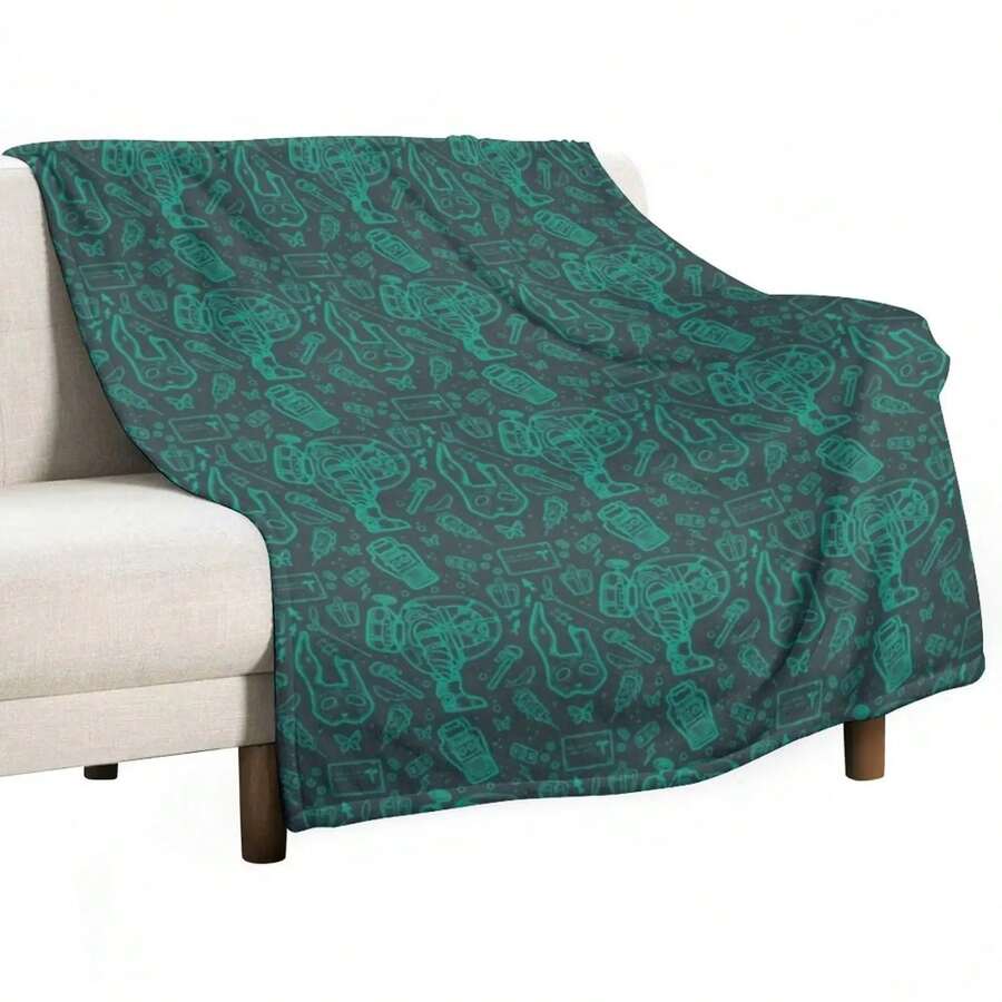 Rapture Items Pattern Blue Throw Blanket Decorative Sofa Blankets Luxury Designer Blanket#Size_150X180CM - 黑色 - 查看 1