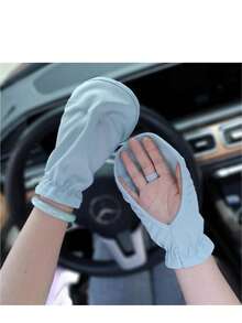 Sun Protective Anti UV 1pair Plus Size Thin Breathable Ice Silk Sun Protection Sleeve Cover For Driving & Cycling,Suitable For Cycling And Riding Motorcycle - Multicolor - View 2