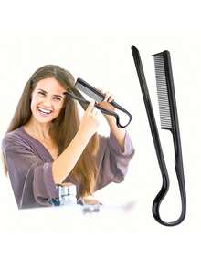 1pc Hair Styling V-Shaped Comb, Straightening Comb, Folding Hair Styling Tool, Hair Straightener, V-Shaped Hair Comb ,Hair Styling Kit - Multicolor - View 5
