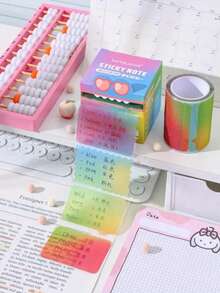 108Pcs Cute Monster Design Sticky Notes Set, Colorful Glittery Memo Pads With Multilingual & Subject Notes (English, Math, Vocabulary), Ideal For Students & Office, Delivers Fun & Practical Note-Taking Experience