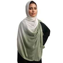Gradient Dual Color Scarf,Elegant Ombre Headwraps Hijab, Modal Cotton Feel Lightweight Sunscreen Shawls For Women,2#Peagreenwhite - 2#豌豆綠白 - 查看 1