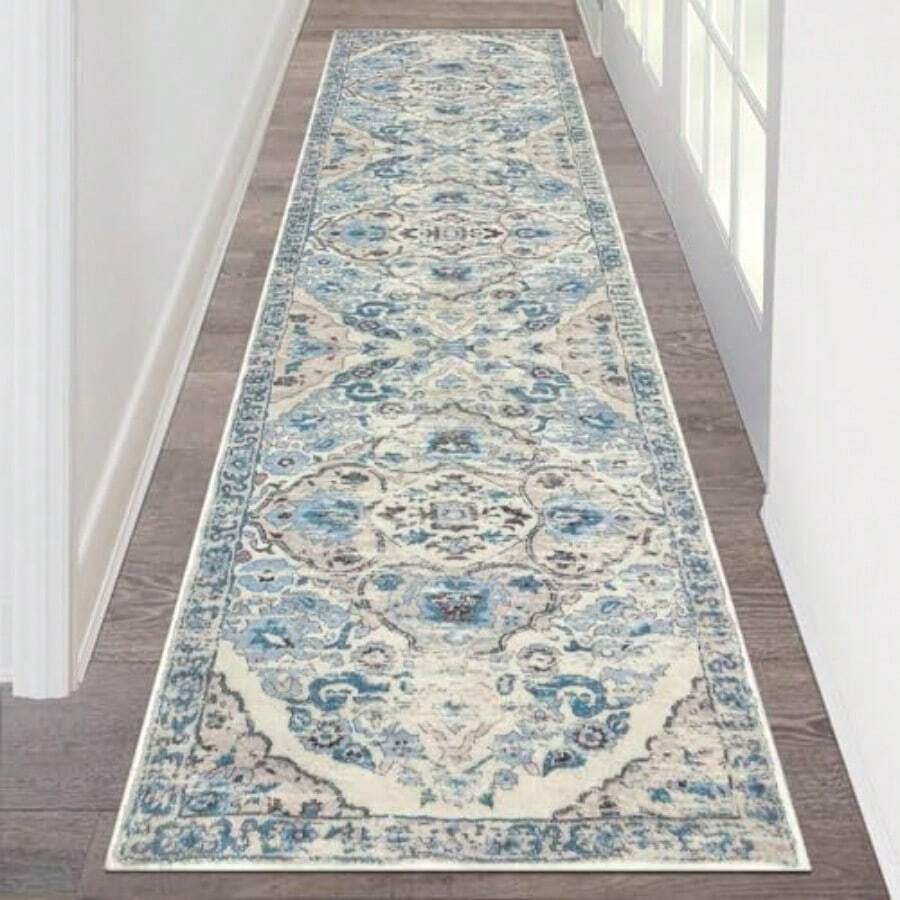 2'x8' Washable Vintage Distressed Hallway Runner Rug For Entryway Laundry Room Kitchen Bathroom Non-Slip Boho Style Floor Carpet Runner With Timeless Aesthetic And Easy Maintenance - 2x8 - View 1